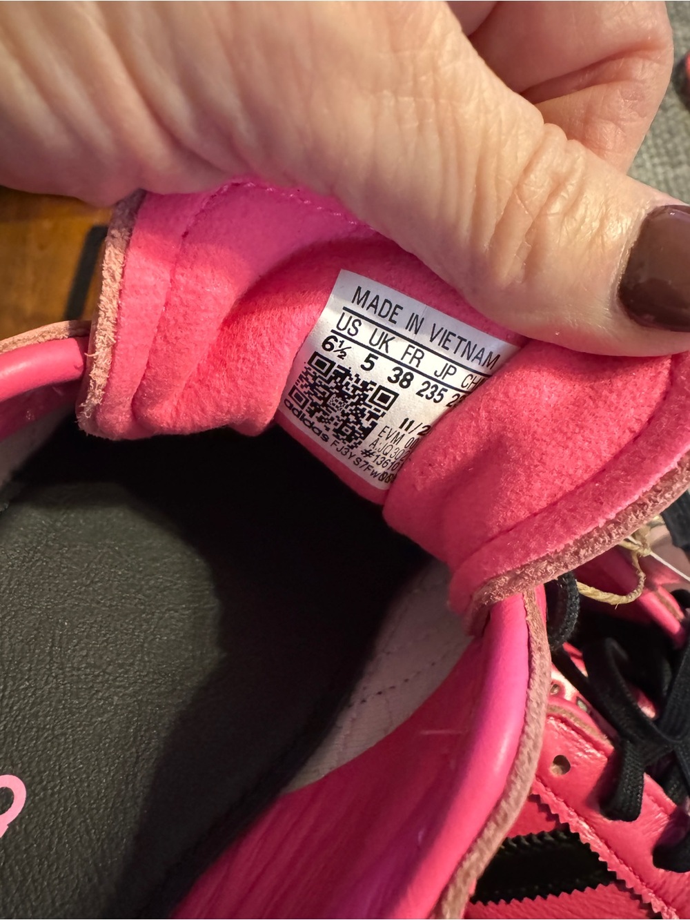 Pink Women's Athletic Sneakers with Black Stripes by Adidas New - Picture 8 of 11